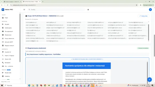 Zrzut ekranu Mailer PRO — widok 3